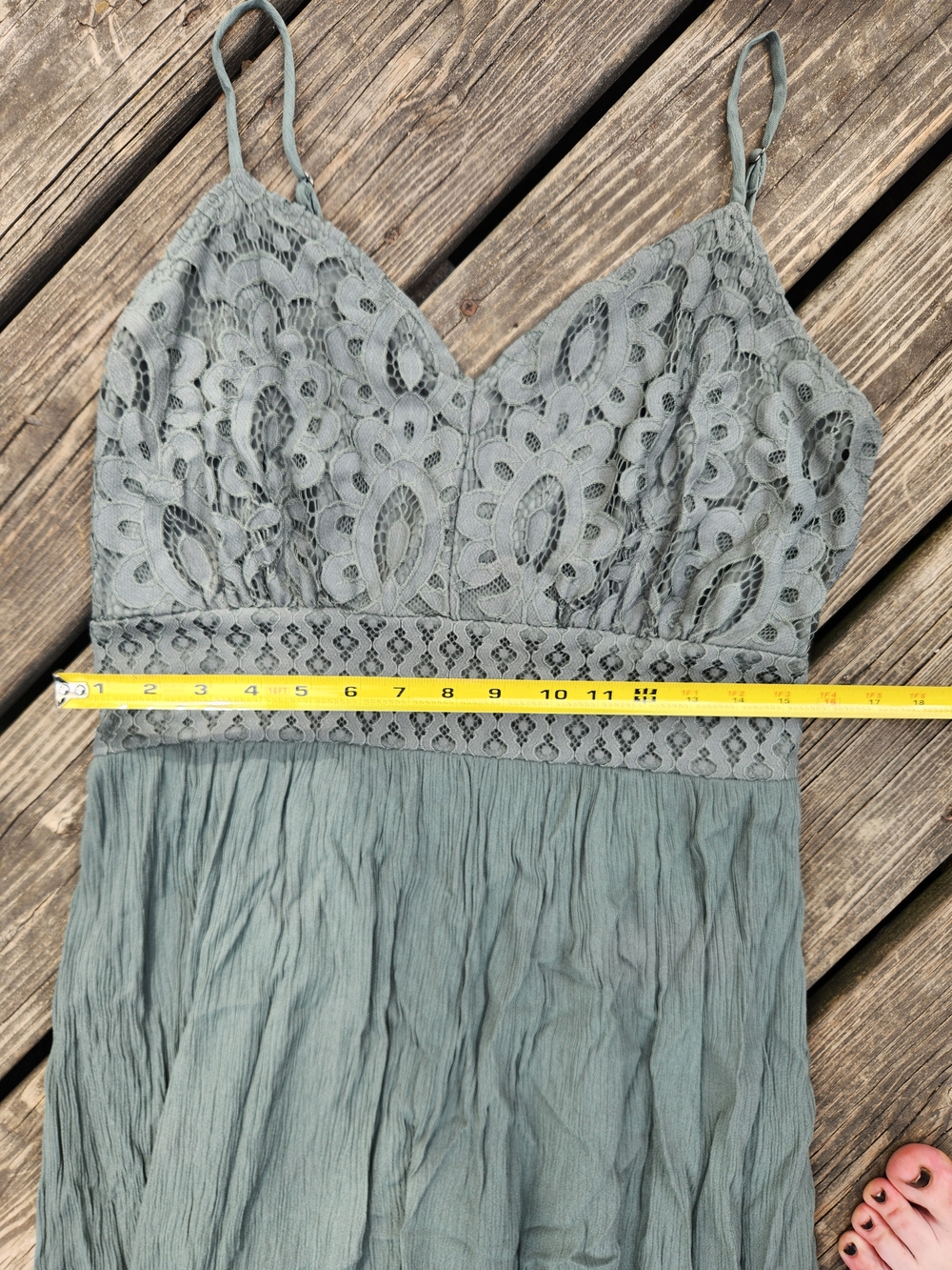 Maurices Large Lace Bodice Slip Dress - Sage